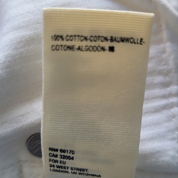 Free People We the Free White Denim Distressed Jean Mini Skirt button fly Sz 26 - Picture 9 of 9